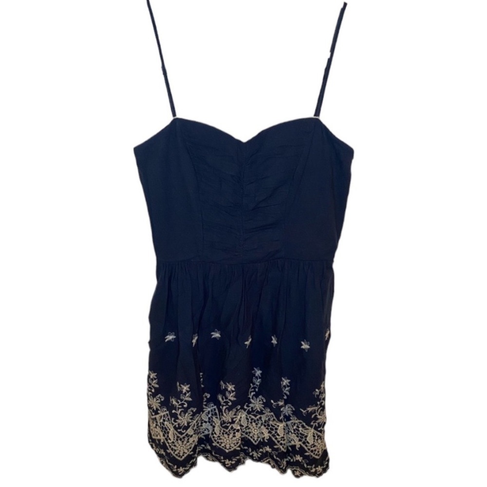Speechless Navy Spaghetti Strap Patterned Dress - image 1
